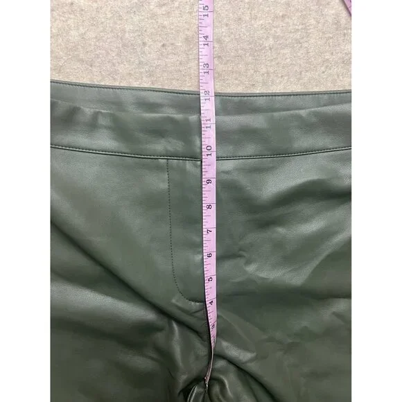 Bagatelle Collection Green Vegan Leather Wide Leg High Rise Women's Pants Medium - Picture 6 of 8